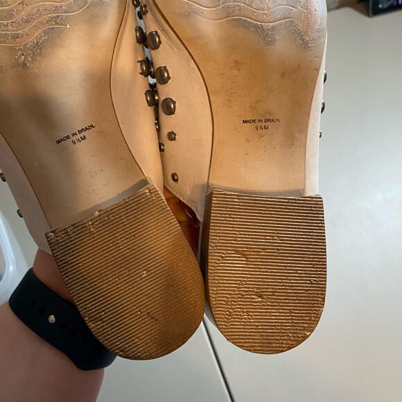 Amuse Society X Mattise Womens 9.5 Off White Heeled Mule Silver Studs Slip on - Picture 7 of 8